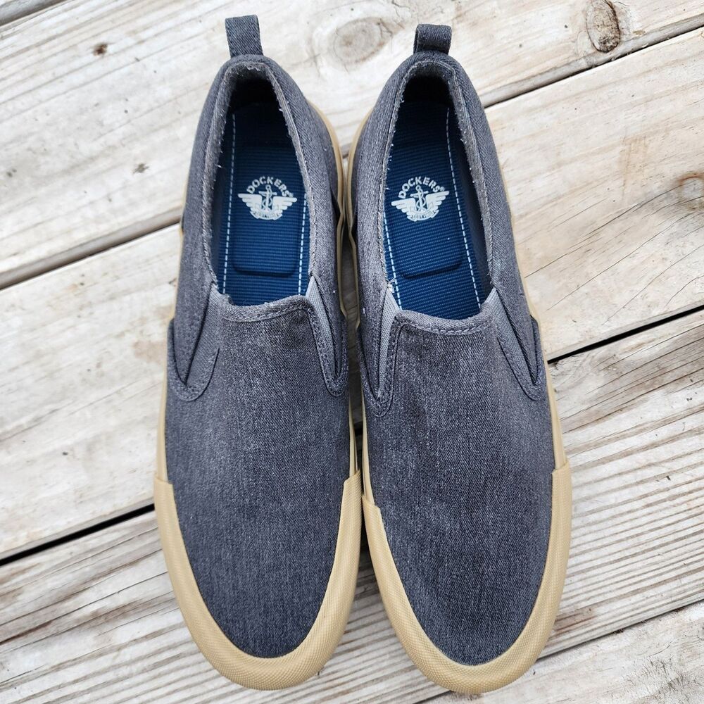 Dockers Fremont Casual Dark Steel Grey/Blue Slip-on Sneakers Men's 9.5M 90-43335